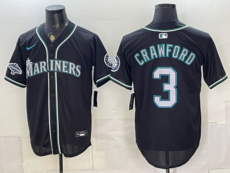 Men 2026 Seattle Mariners #3 Crawford black Nike MLB Jersey 0715001